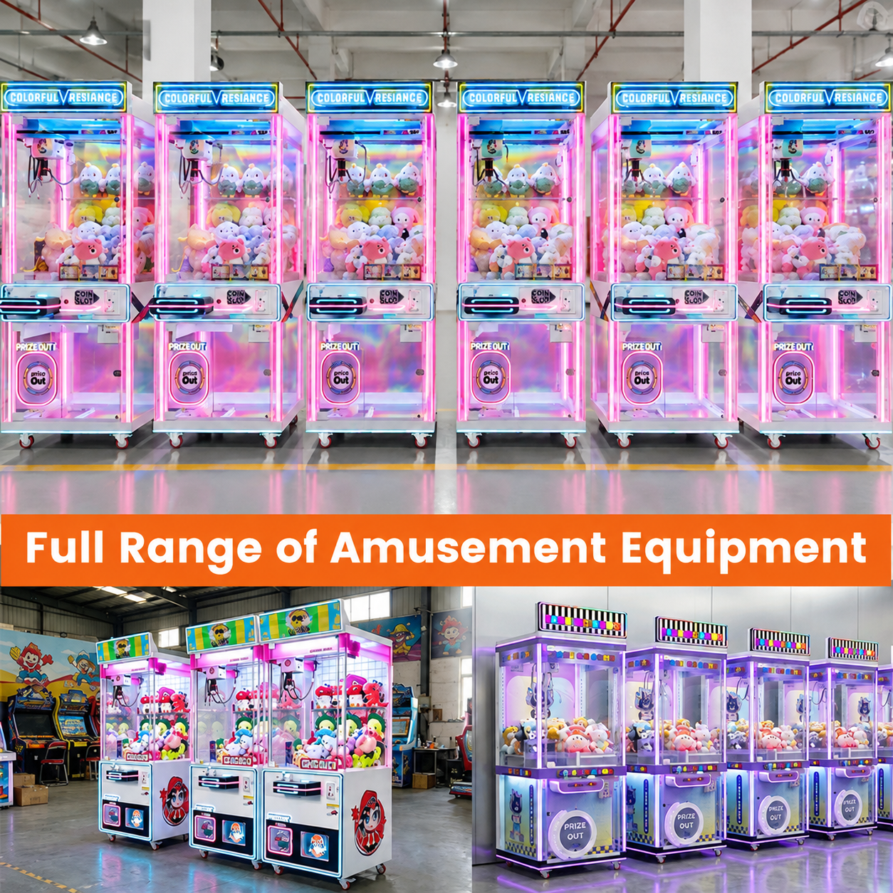 Arcade game prototype undergoing testing and development in a factory