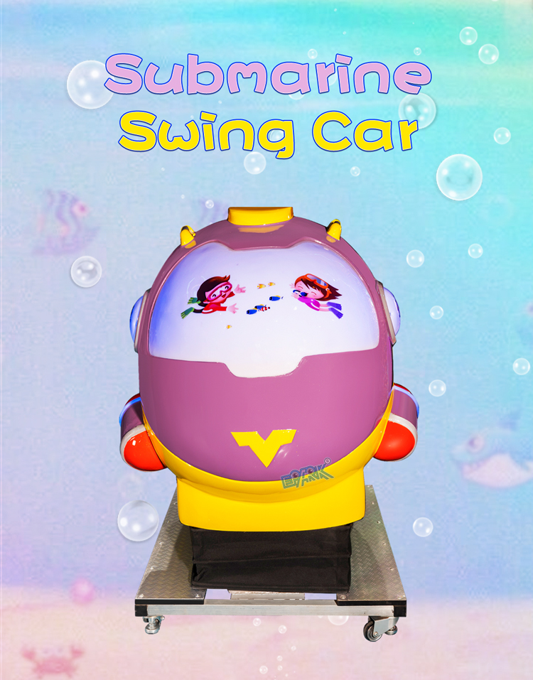 Coin operated submarine swing car kiddie ride for kids